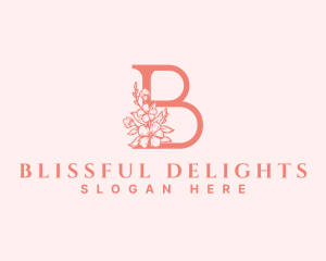 Florist Organic Flower Letter B logo design