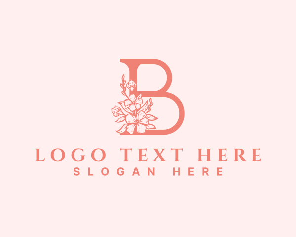 Florist Organic Flower Letter B logo