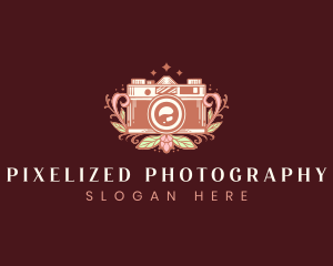 Floral Camera Photography logo design