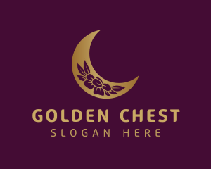 Golden Floral Moon logo design