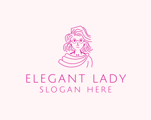 Lady Teacher Cartoon  logo design