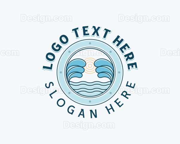 Ocean Waves Travel Logo