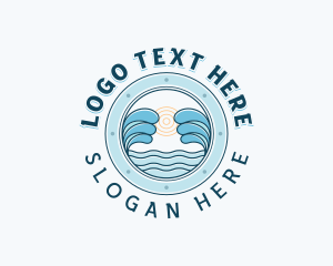 Ocean Waves Travel Logo