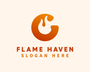 Fire Flame Letter C  logo