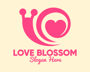 Pink Lovely Snail logo design