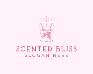 Ribbon Scented Candle logo design