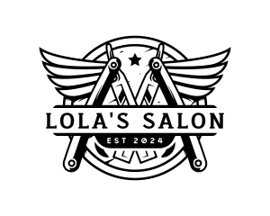 Barbershop Razor Salon logo design