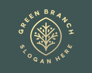 Eco Leaf Branch  logo design