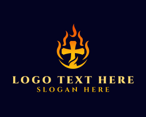 Blazing Christian Cross logo