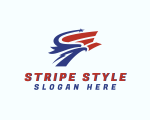 Eagle Patriotic Stripes logo design