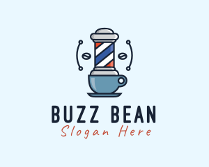 Barber Cafe Cup logo design