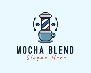 Barber Cafe Cup logo design