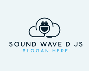 Sound Cloud Mic Podcast logo design