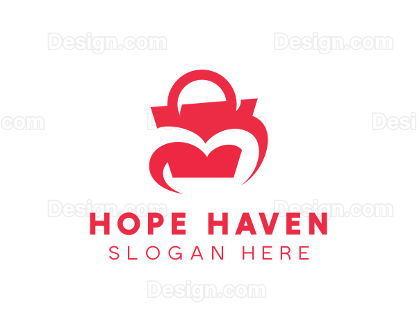 Heart Shopping Bag Logo