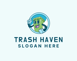  Trash Bin Garbage logo design