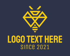 Geometric Diamond Bee logo