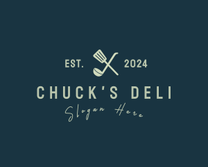 Spatula Ladle Diner logo design