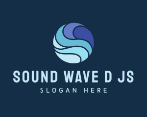 Abstract Wave Circle logo design