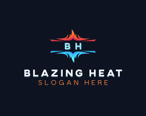 Heating Cold HVAC logo design