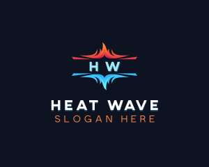 Heating Cold HVAC logo design