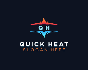 Heating Cold HVAC logo design