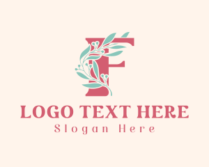 Floral Vine Letter F  logo