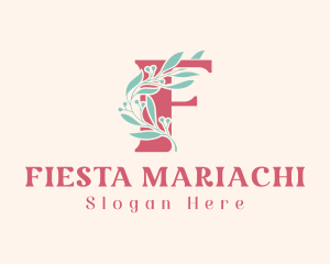 Floral Vine Letter F  logo design