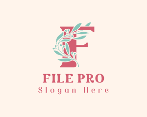 Floral Vine Letter F  logo design