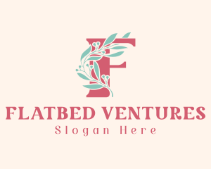 Floral Vine Letter F  logo design