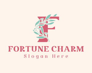 Floral Vine Letter F  logo design