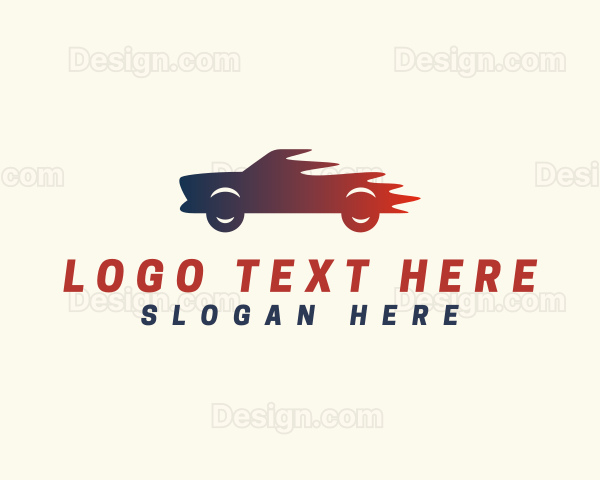 Fast Blazing Race Car Logo