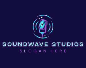 Podcast Recording Microphone logo design