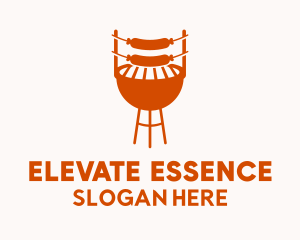 Orange Sausage Barbecue  Logo