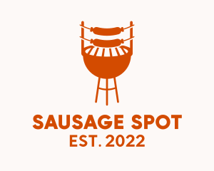 Orange Sausage Barbecue  logo design