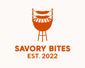 Orange Sausage Barbecue  logo design