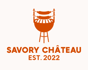 Orange Sausage Barbecue  logo design