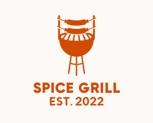 Orange Sausage Barbecue  logo design