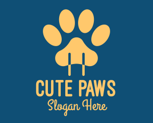 Yellow Animal Paw Power Plug logo design