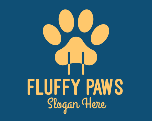 Yellow Animal Paw Power Plug logo design