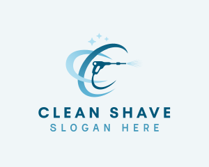 Water Pressure Washer Cleaning logo design