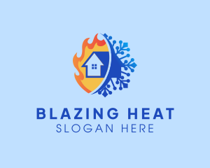 Fire Ice House Heating logo design