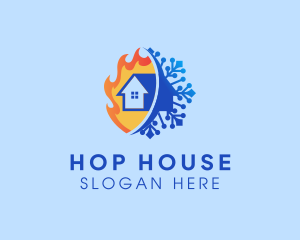 Fire Ice House Heating logo design