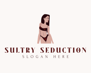 Sultry Swimsuit Girl logo design