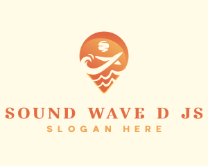 Airplane Trip Ocean logo design