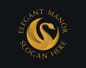 Fancy Golden Swan logo design