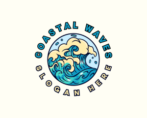 Ocean Wave Surfing logo design