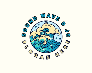 Ocean Wave Surfing logo design