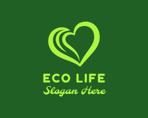 Eco Love Heart logo design