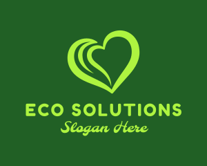 Eco Love Heart logo design