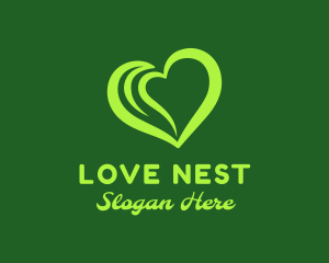 Eco Love Heart logo design